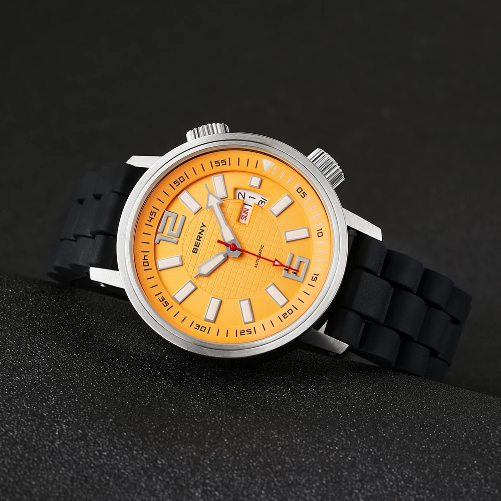 Miyota 8205 20ATM Diver reloj mecánico automático hombres deporte luminoso zafiro impermeable reloj de pulsera natación reloj de cuerda automática