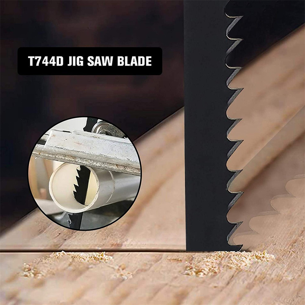 5 Chiếc T744D Chuyên NghiệP Bộ Ghép Hình Bộ Lưỡi Dài 180Mm Jig Lưỡi Cưa Lọng Cho Gỗ Kim Loại Cắt Thẳng T-lắc Chân Jig Lưỡi Cưa