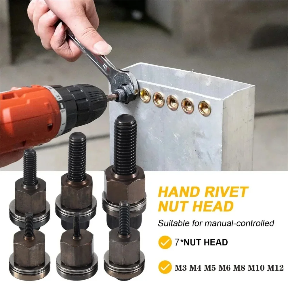 1pc mão rebite porca m3 m4 m5 m6 m8 m10 m12 manual rebitador ferramenta mandril grampo tocha conjunto instalação simples rivnut acessório