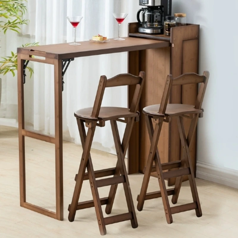 Modischer, einfacher, klappbarer Barstuhl, Hochschrankhocker mit Rückenlehne, hochwertiger Wohnzimmerstuhl für zu Hause, Büro, Café-Stuhl