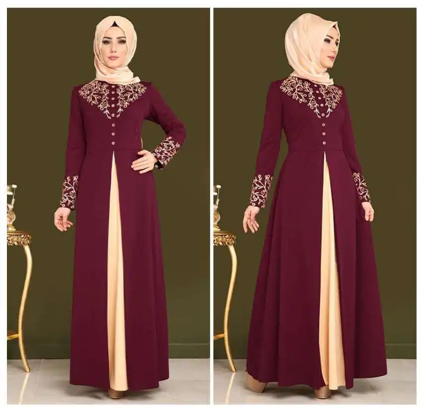 Muslimisches Kleid Damenmode Abaya Dubai Applikationen Türkei Damen Elegant Lang