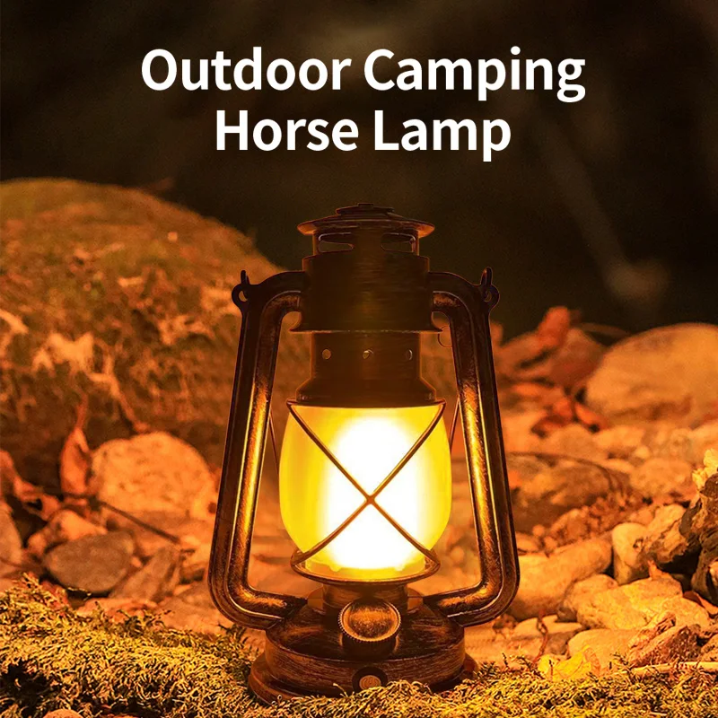 Lade Dekor Atmosphäre Licht Retro Pferd Licht Hängen Zelt Licht Outdoor Kerosin 3 Beleuchtung Modi Beleuchtung Camping Bar Lampe