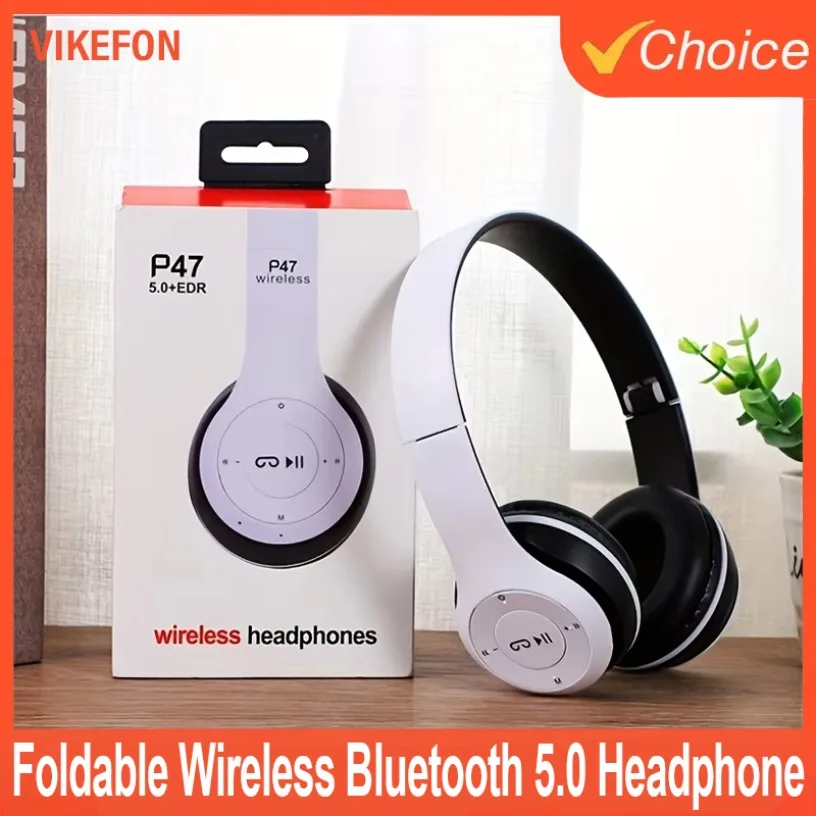 Auriculares Bluetooth 5,0 montados en la cabeza, auriculares inalámbricos con cable de 3,5 MM, tarjeta TF, reducción de ruido plegable para iPhone Xiaomi