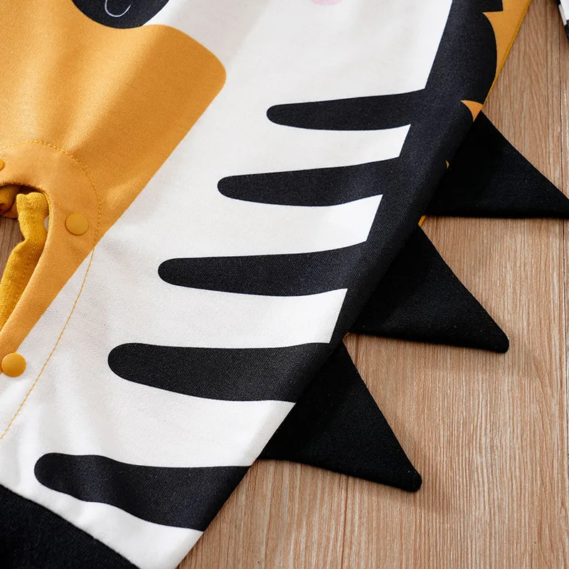 Macacão de bebê com alça fofa de desenho animado com estampa de zebra 3d para primavera confortável e macia e outono mangas compridas 0-18 meses roupas para recém-nascidos