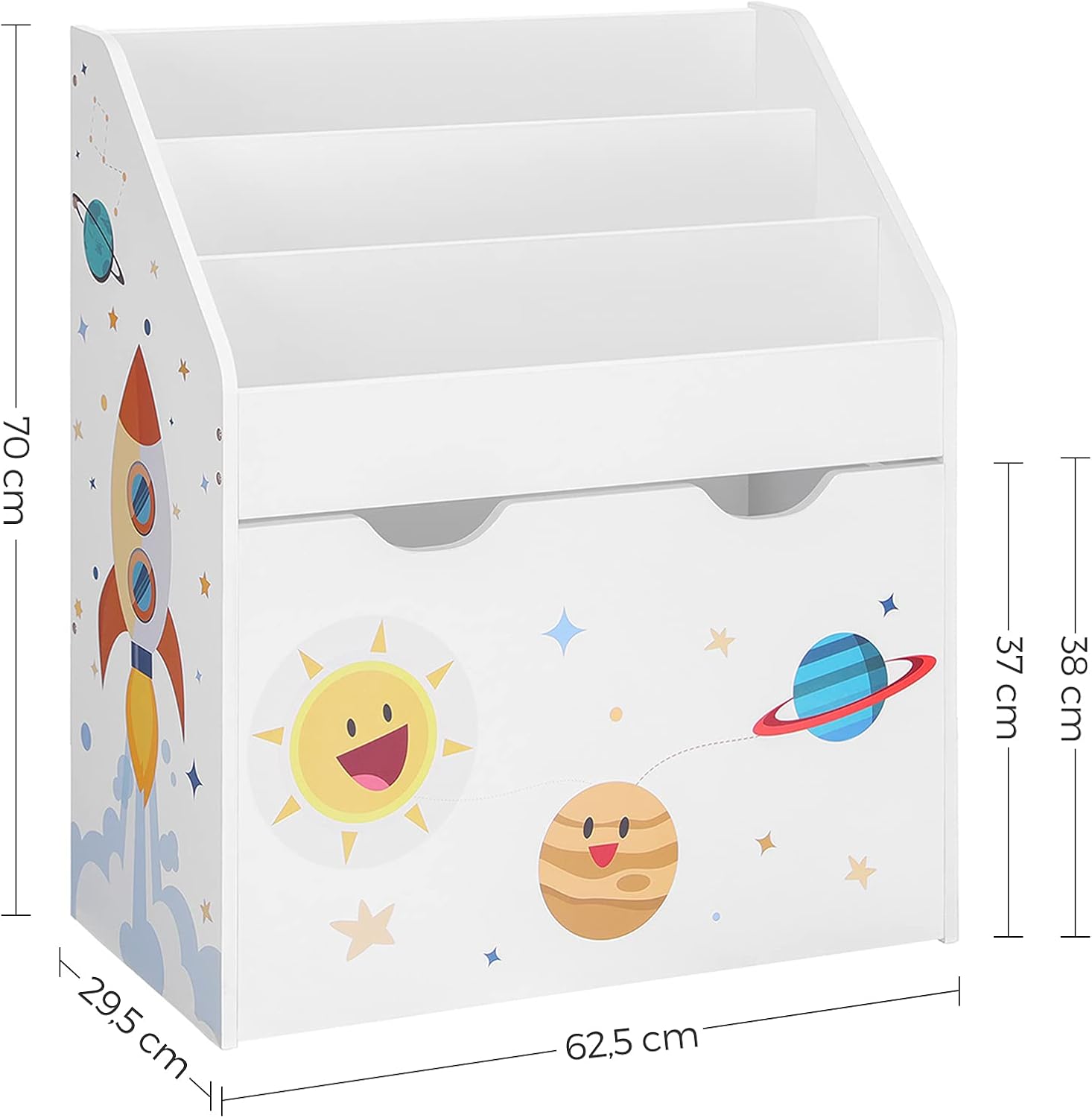 Estantería de Juguetes con 3 Compartimentos, Librería Infantil, Caja de Juguetes Móvil, con Ruedas, Multifuncional, para Habitac
