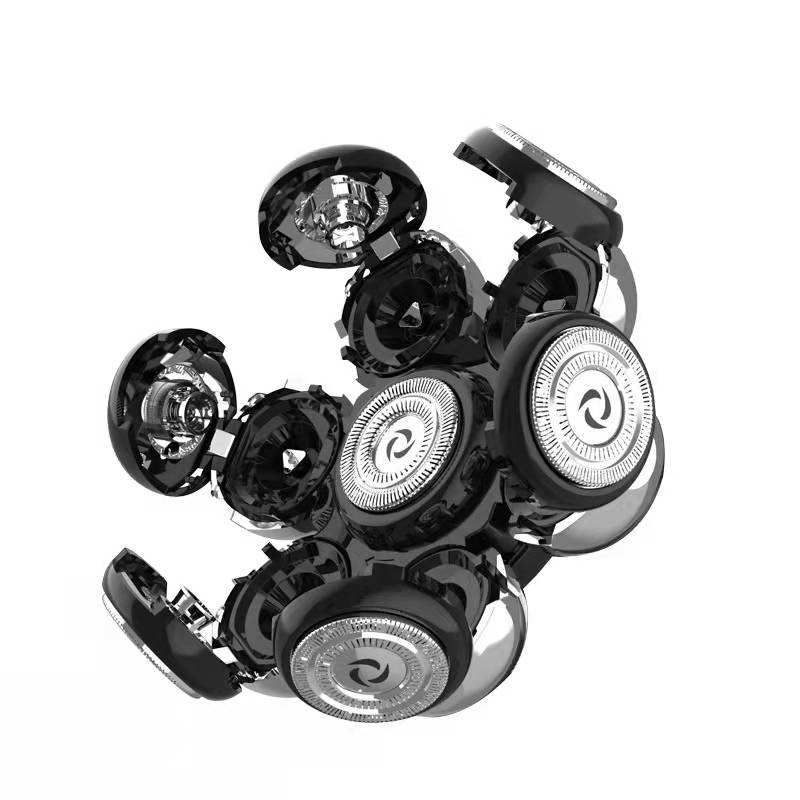 Męskie 7-ostrzowe wymienne głowice golące do golenia Pływające, zmywalne elektryczne golarki 7D Zestaw trymerów Ostrza tnące