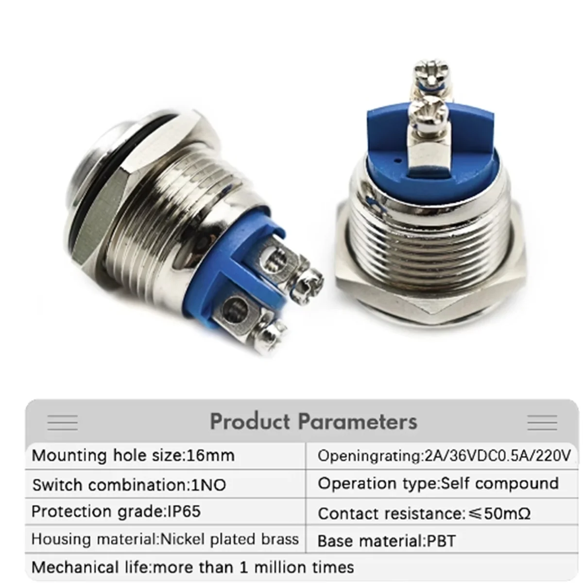 16mm 1NO Hohe Flache Kopf Wasserdicht Momentary Reset Metall Druckschalter Schraube Terminal Auto Motor Türklingel PC Netzschalter