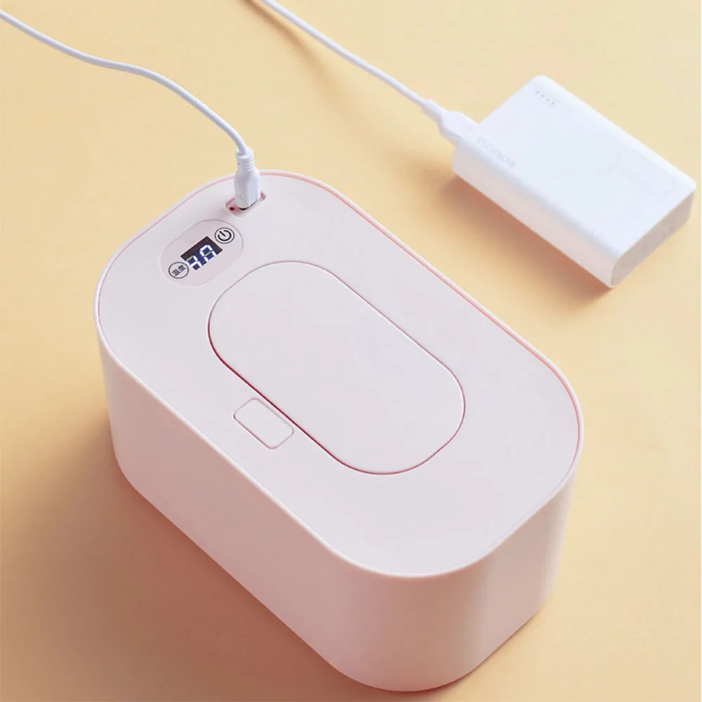 Baby Feuchttücher Heizung Smart Temperatur Einstellbar Nass Handtuch Serviette Spender Heizung Box Tragbare USB Ladung Baby Tücher Wärmer