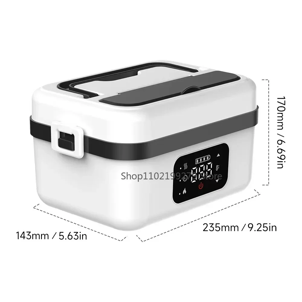 Przenośny bezprzewodowy podgrzewacz do lunchu 2025, bezużyciowy pojemnik na drugie śniadanie, izolowany lunch box o dużej pojemności do podróży/biura, wyświetlacz LCD