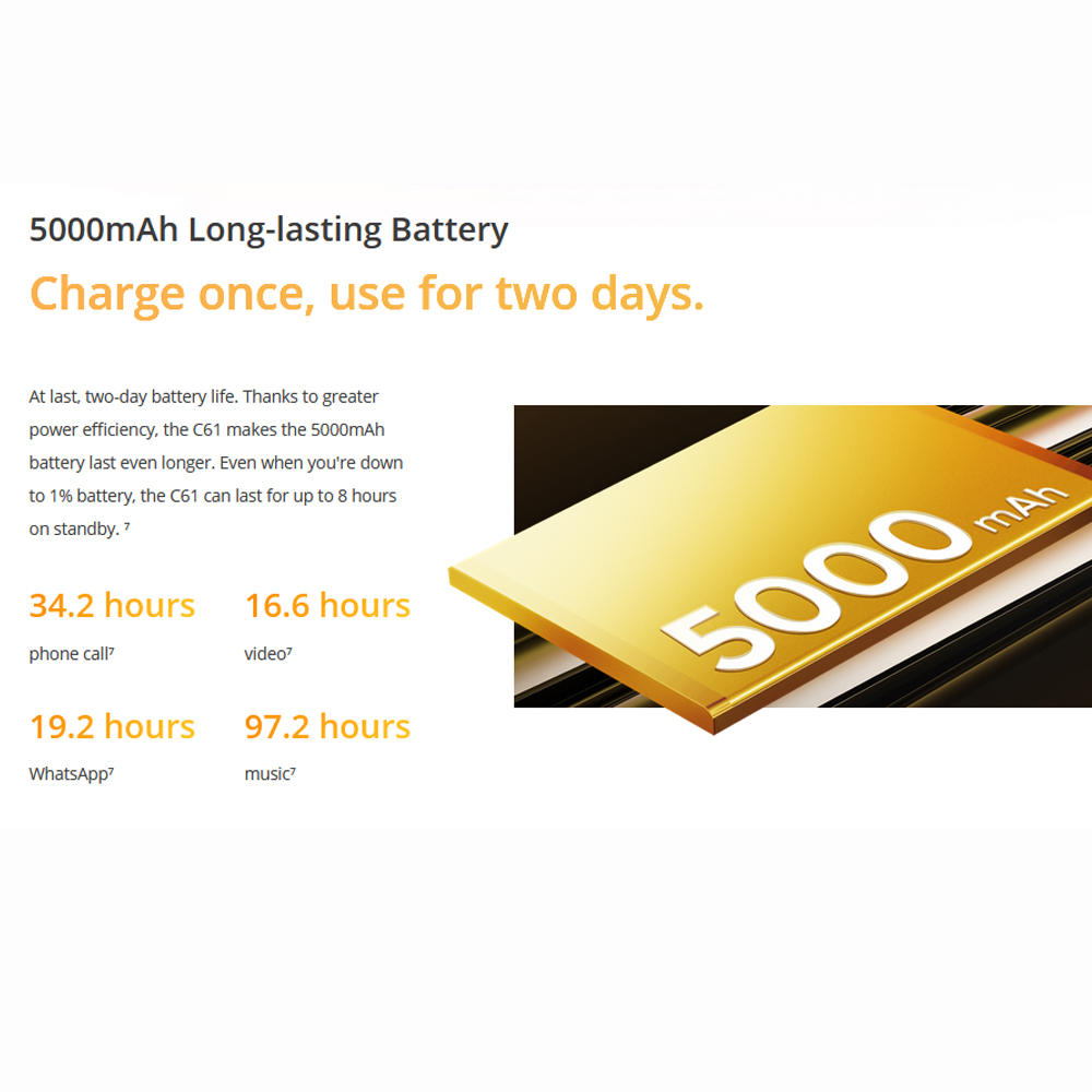 Realme C61 6,74 ''90Hz pantalla Android14 Smartphone 50MP AI cámara 5000mAh IP54 impermeable AI motor 15W carga SUPERVOOC