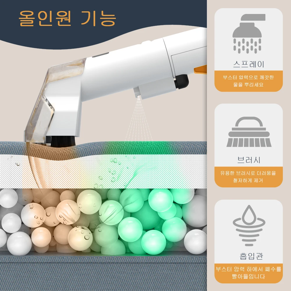 GOOVI 핸드 헬드 카펫 클리너 750/450W 스팟 클리너 11/15KPa 소파 커튼 스프레이 흡입 통합 기계 청소 기계