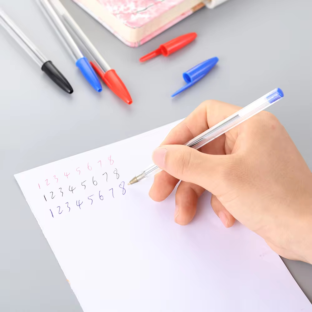 50/100Pcs Ballpoint Pens 1.0mm Blue Black Plastic Ball Point Pen Student Gift School Office Supplies Long Lasting Smooth Writing