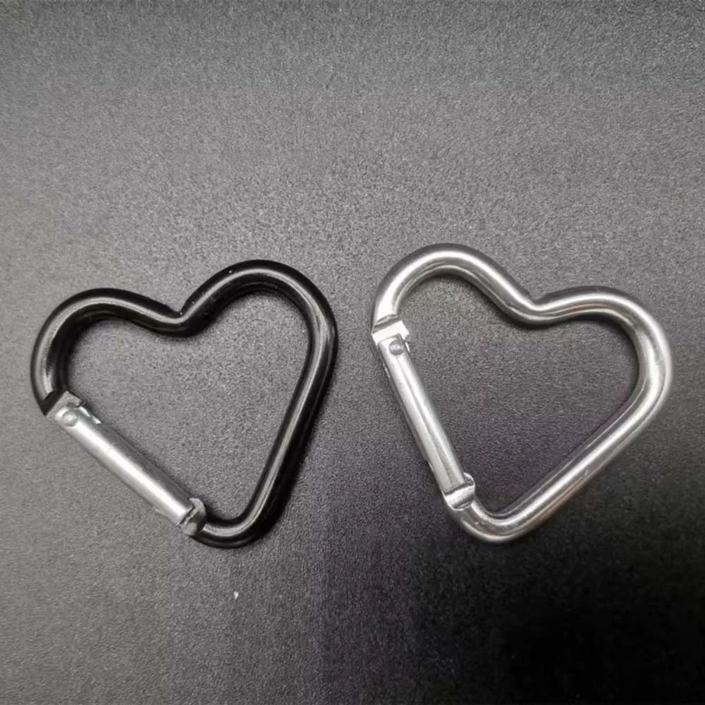 JOréinitialisation-Mousqueton en forme de cœur pour bouteille d'eau, accessoires de camping, crochet de clé en aluminium extérieur