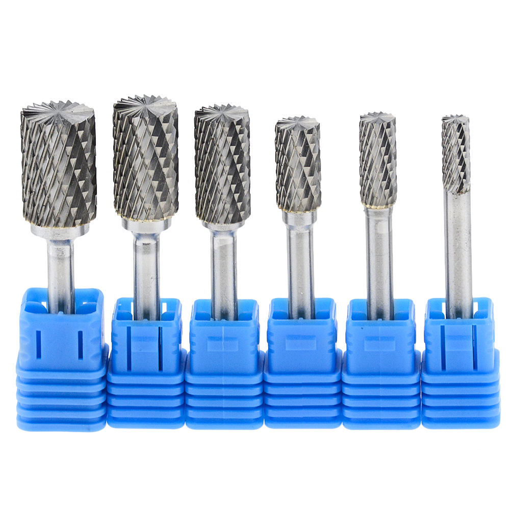 Type BX Hard Alloy Rotary File Double Groove Tungsten Steel Grinding Head 6mm Shank Diameter Polishing Carving Hardware Tool