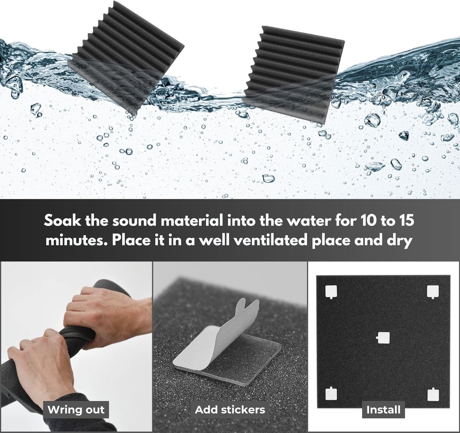 Paneles Acústicos Espuma Acústica, 30x30x5 cm, 24 Piezas, Aislante Acústico para Estudios, Estudios de Grabación, Oficina