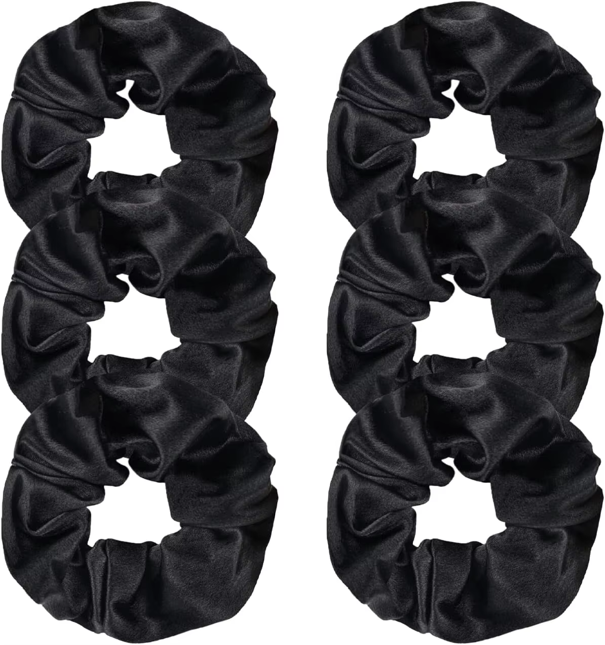 6-delige satijnen scrunchies elastische haarbanden satijn/fluwelen haarbanden satijnen haarscrunchies voor kroezenpreventie polytailhouders,