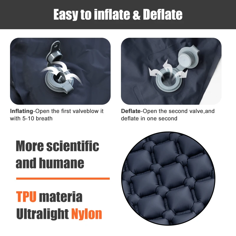 PACOONE-colchoneta para dormir para acampar al aire libre, colchoneta plegable para dormir, colchón inflable para playa con almohadas, colchoneta de aire ultraligera para viajes y senderismo, nuevo