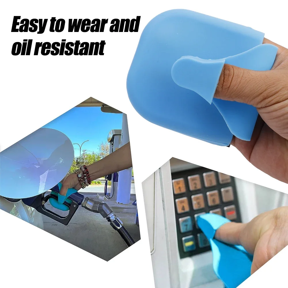 Guantes de repostaje de silicona, resistentes al desgaste, reutilizables, para repostaje automático, suministros antisuciedad, guantes de repostaje de silicona magnéticos ocultos