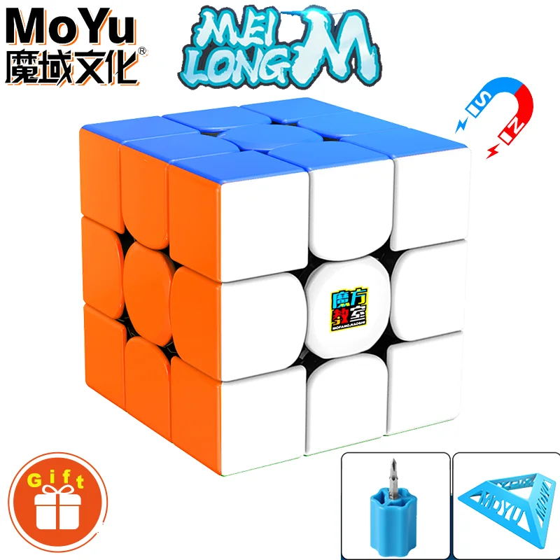 Магнитный Волшебный куб MoYu Meilong 3x3, профессиональный скоростной пазл 3x3x3, Детские фиджет-игрушки, оригинальный венгерский волшебный кубкубик рубика