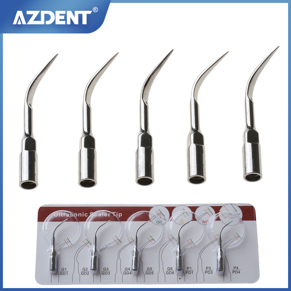 AZDENT 5 шт. наконечник для стоматологического скалера, подходит для EMS/WOODPECKER/SATELEC/DTE/NSK, наконечник для ультразвукового скалера, наконечники для стоматологического ультразвукового скалера