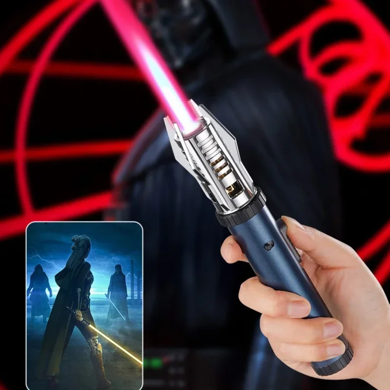 Газовая зажигалка Planet Lightsaber Butane 2023 360° °   Используйте металлическую уличную ветрозащитную турбинную горелку, струйную зажигалку, пистолет для барбекю, сварочный инструмент для сигар