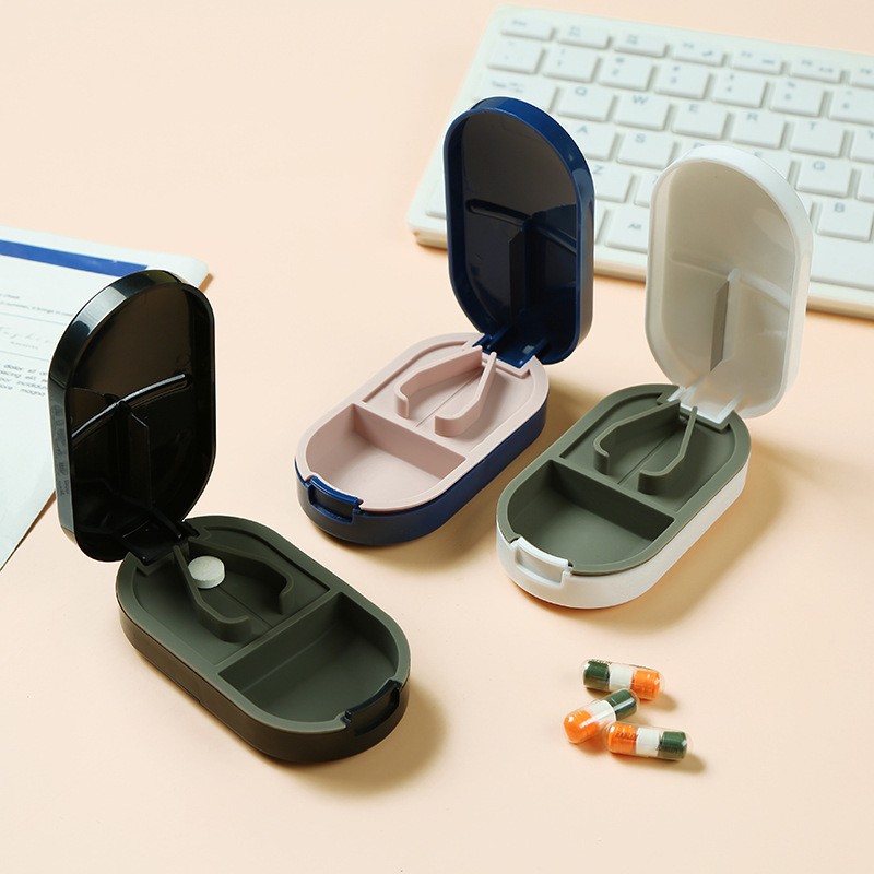 1 Stück Pillenschneider, Pillenspalter zum Schneiden kleiner Pillen oder große Pillen in der Hälfte, schneidet Pillen, Tabletten, Edelstahlklinge in Reisegröße