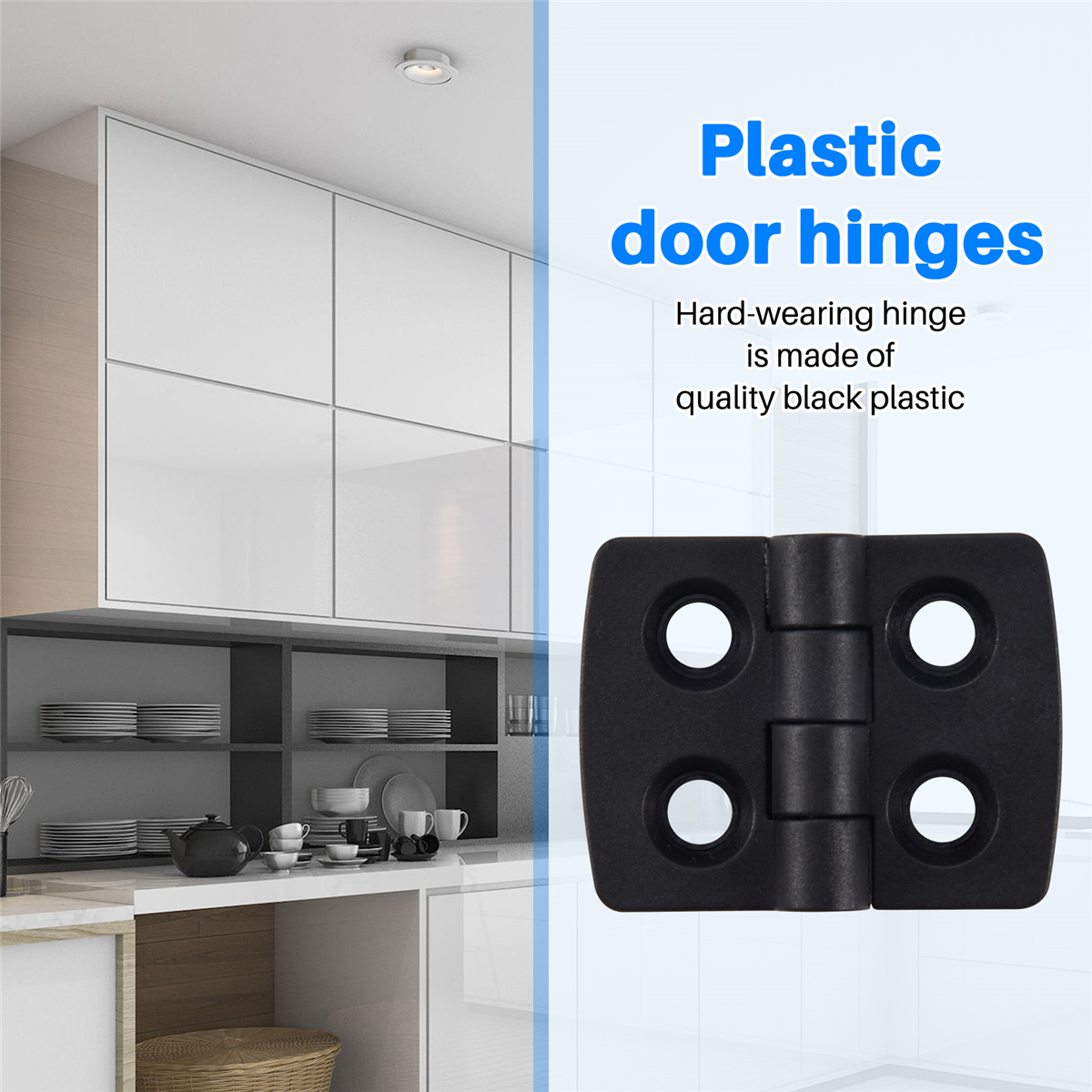 10 bisagras de puerta de plástico negro reforzado 40 mm x 30 mm.