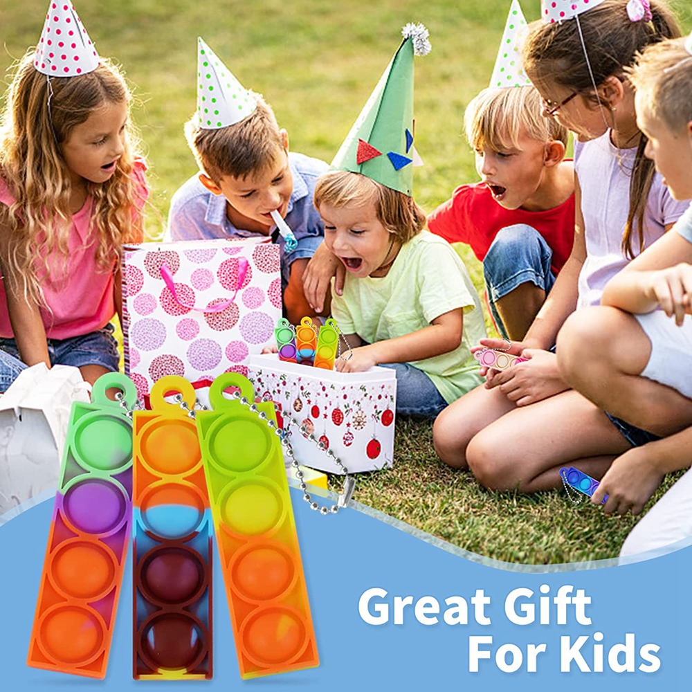 20 pçs mini pop chaveiro bolhas festa favores brinquedos fidget alívio do estresse brinquedos sensoriais para crianças autistas prêmios de sala de aula presentes