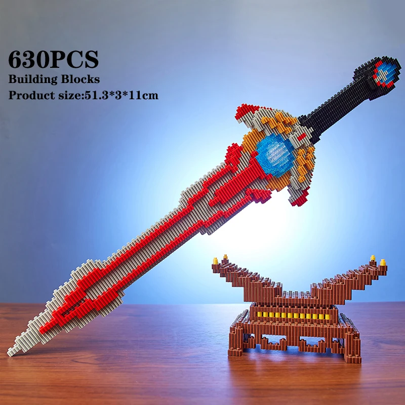 ดาบ Building Block ของเล่นคอสเพลย์จําลองดาบประกอบของเล่นนินจามีดอาวุธอิฐของเล่นของขวัญสร้างสรรค์สําหรับเด็ก