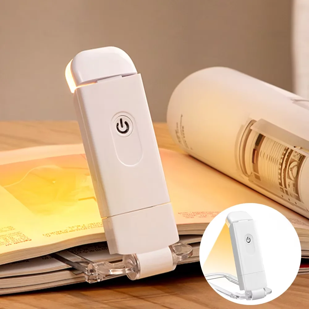 Lampka LED USB do czytania, ładowalna, chroniąca oczy, lampka nocna, przenośna lampka z klipsem, lampka biurkowa, lampka do czytania z zakładką, lampka nocna