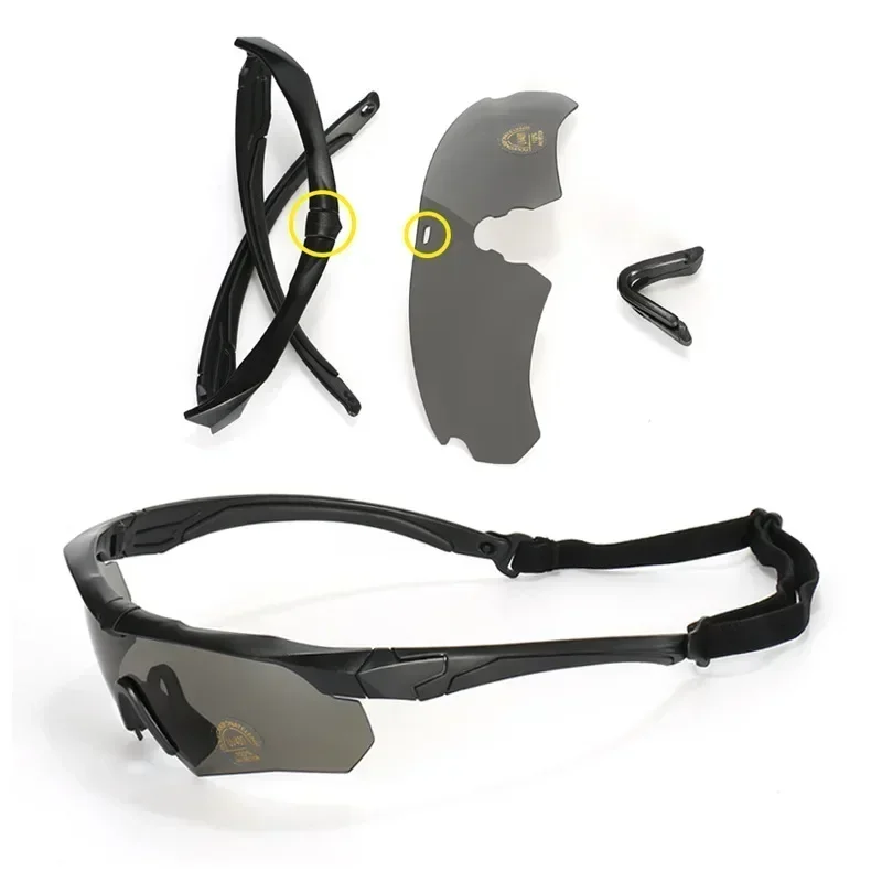 Nuevas gafas tácticas polarizadas, juego de 3 lentes, gafas de escalada para deportes al aire libre, gafas protectoras de seguridad a prueba de viento y polvo