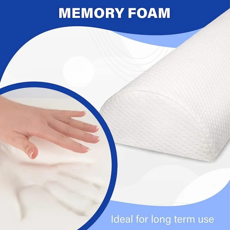 Almohada de refuerzo cómoda para piernas, espalda y cabeza, funda de algodón de espuma viscoelástica, almohada de apoyo Lumbar para almohada semirollo