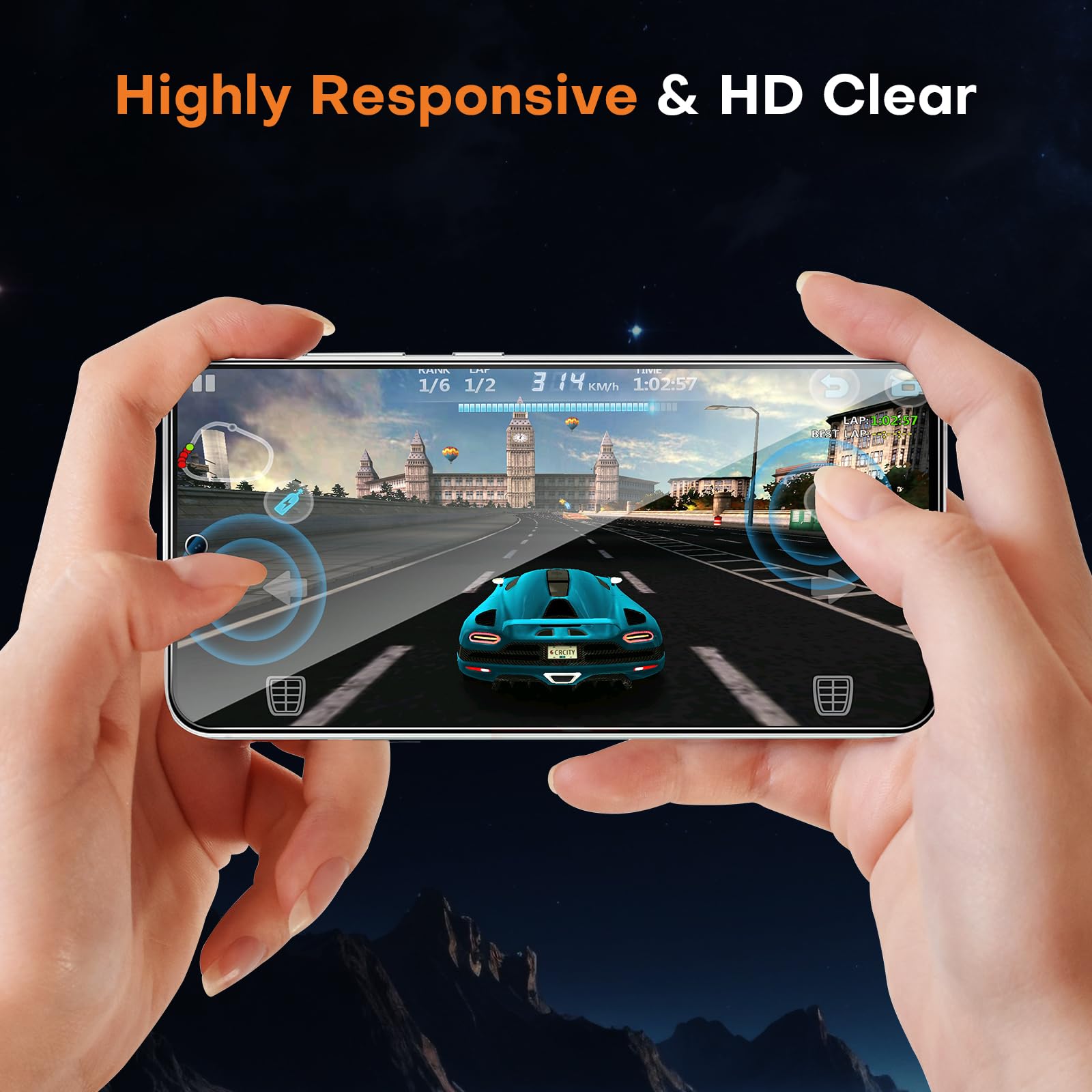 Screen Protector for Galaxy S24 FE 6.7 Samsung Tempered Glass Crystal HD 9H Transparent Anti Scratch Case Friendly High Aluminum