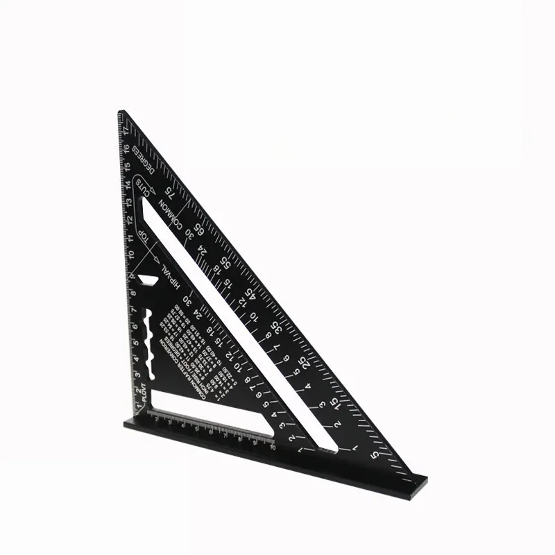 New 7Inch Triangle Ruler Measurement Tool Aluminium Alloy Carpenter Tools Inch Metric Angle Ruler Speed Square Woodworking Tools
