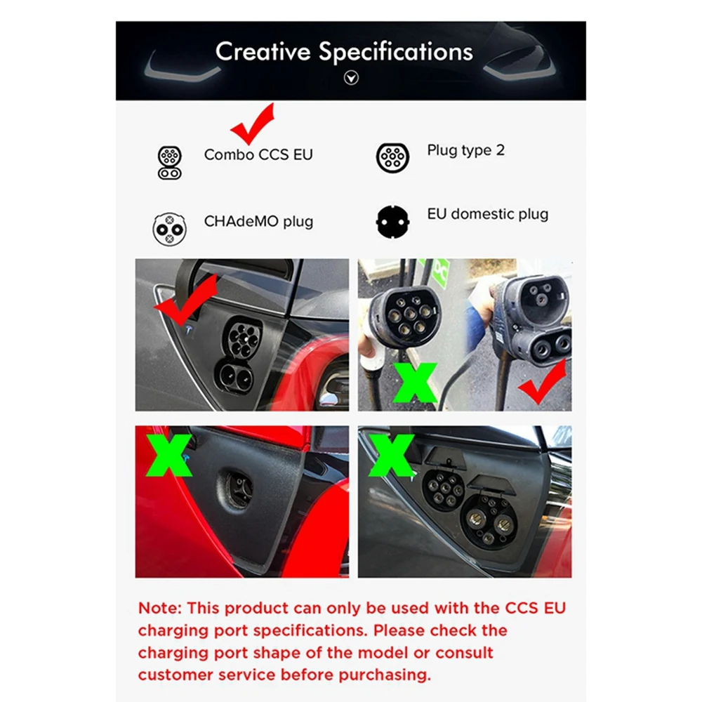 Funda de silicona para cargador de coche, cubierta protectora para puerto de carga a prueba de polvo, impermeable, Model 3 para Tesla, EU