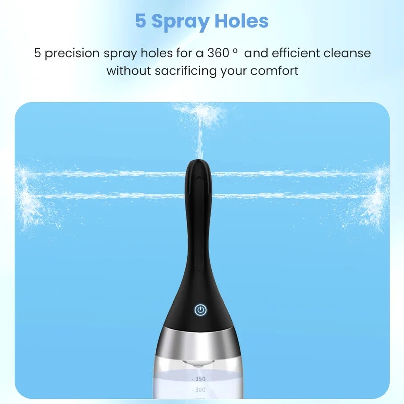Bulbo elétrico automático do enema com 3 velocidades, recarregável anti-back-flow, enema douche para homens e mulheres, limpeza do cólon, silicone do