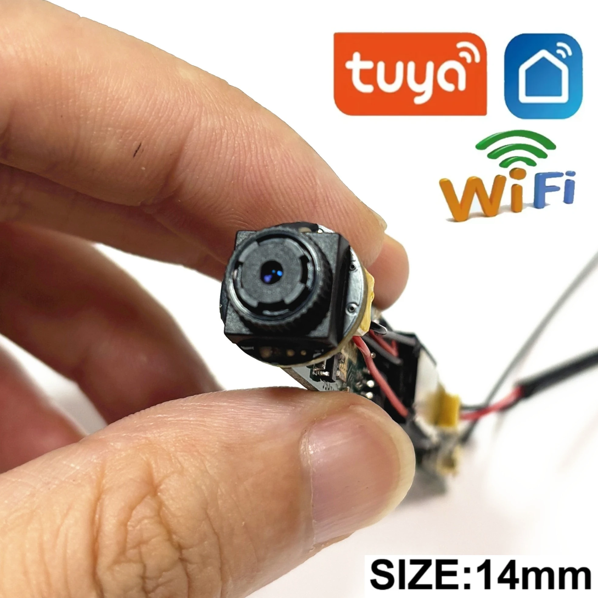 Модуль умной мини-IP-камеры Tuya, 2 МП, Wi-Fi, 14 мм, набор микросхем печатной платы с двусторонней аудиосвязью, скрытый монитор безопасности, умная жизнь, сделай сам, наблюдение