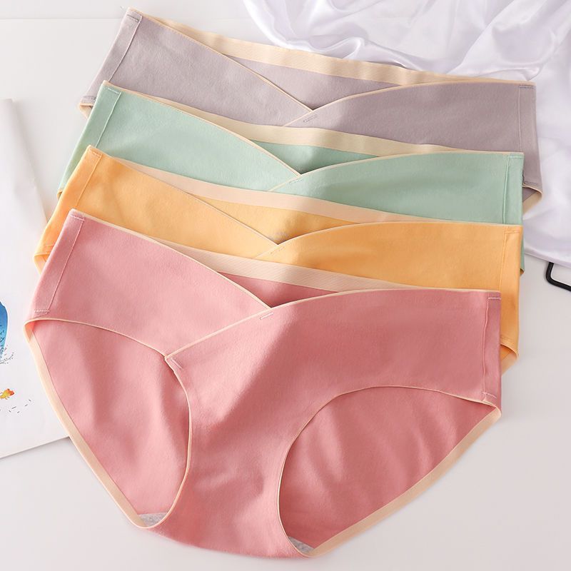 Bragas de maternidad de algodón de 5 uds, bragas para embarazadas de cintura alta, bragas ajustables con soporte para el vientre para mujeres embarazadas, bragas de Color sólido