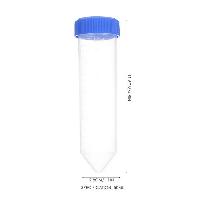 50/25PCS Conical Centrifuge หลอดสกรู Cap ชี้หัวหลอดทดสอบ Polypropylene Centrifuge หลอดตัวอย่าง Vial ขวด 50ml