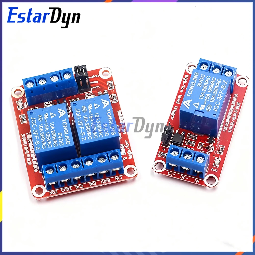 Módulo de relé de 1 2 4 8 canales 5V 12V con optoacoplador, protector de disparo de nivel alto y bajo para proyectos de bricolaje Arduino PIC AVR MCU