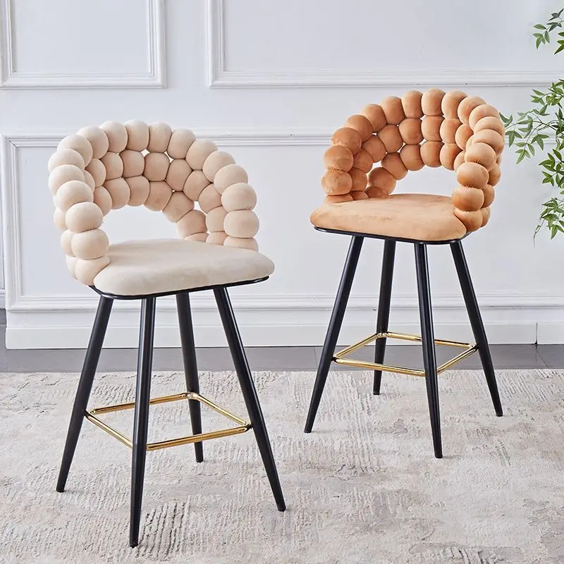 Modern Simple Household Bar Chair High Stool Front Desk Reception Backrest Lift Bar Chairs