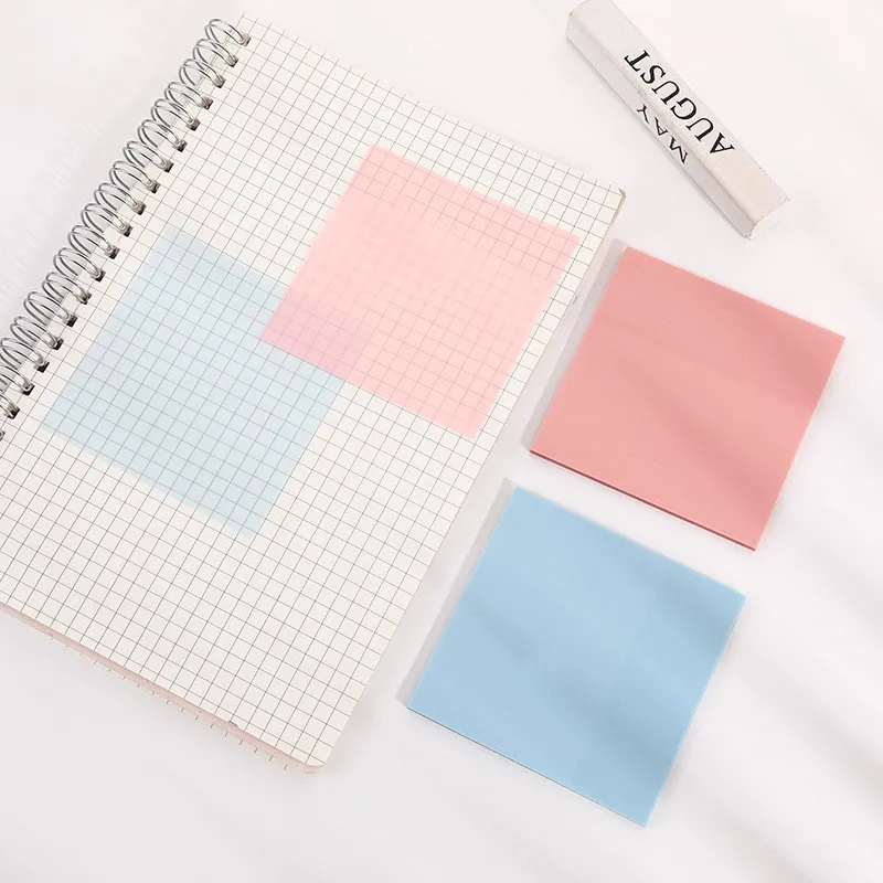 4 pièces Transparent posté bloc-notes collants bloc-notes Posits Papeleria Journal école papeterie fournitures de bureau 50 feuilles/copie