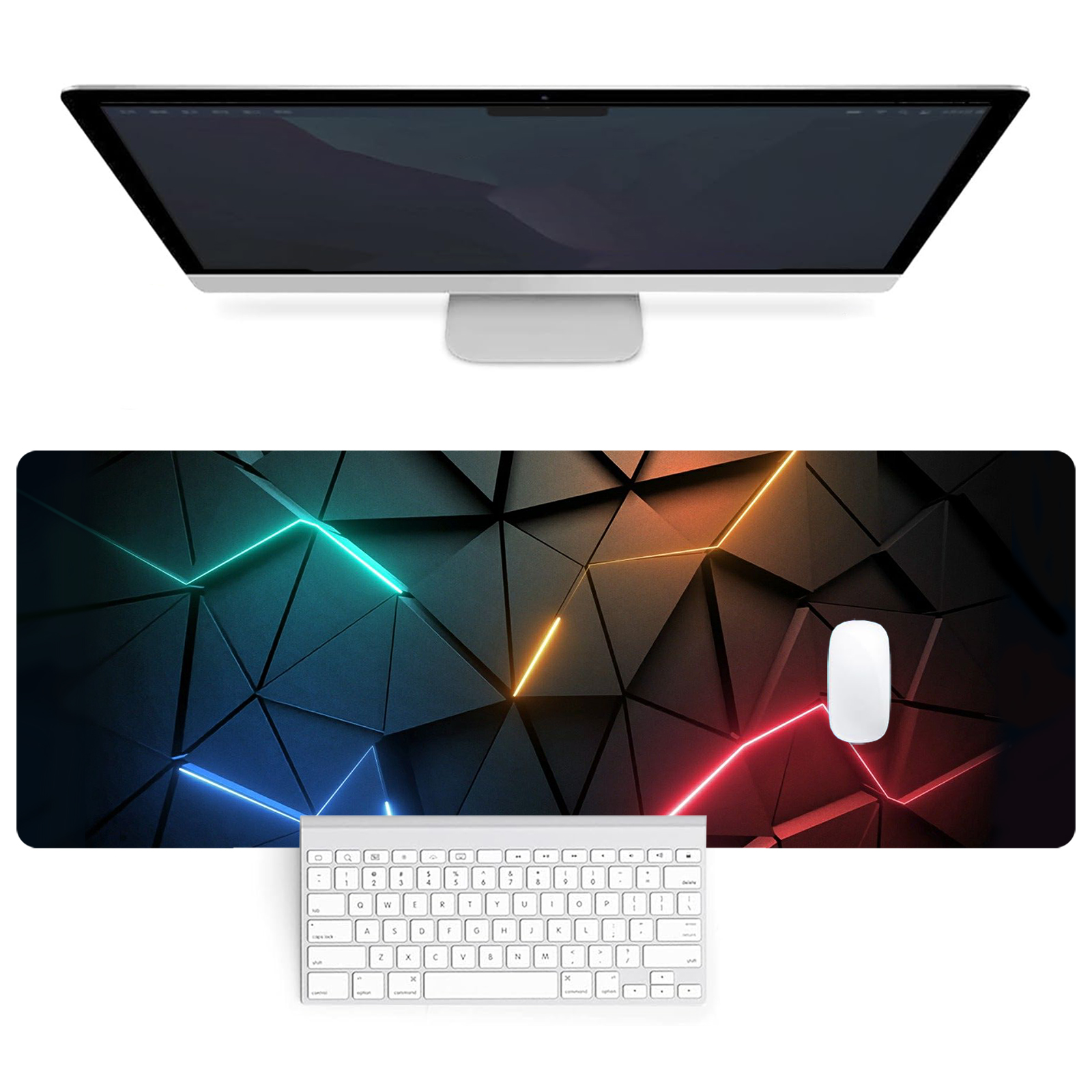 Mauspad, Schreibtischunterlage, erweiterte Mausmatte, 31,5 x 11,8 Zoll, große Computer-Tastatur-Schreibtischunterlage, Schreibtischunterlage mit rutschfester Basis und genähter Kante