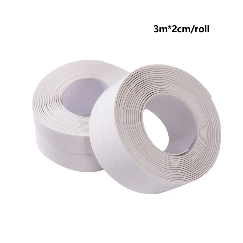 Pegatinas de pared impermeables para baño, cintas de sellado, tiras adhesivas de sellado de PVC, cinta para borde de fregadero, accesorios de baño y cocina, 1 ud.