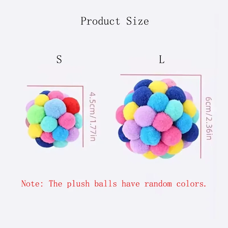 Katze Spielzeug Haustier Spielzeug Katze Plüsch Ball Spielzeug Haustier Bouncy Glocke Ball Spielzeug Bunte Pompons Heimtierbedarf Zufällige Farbe