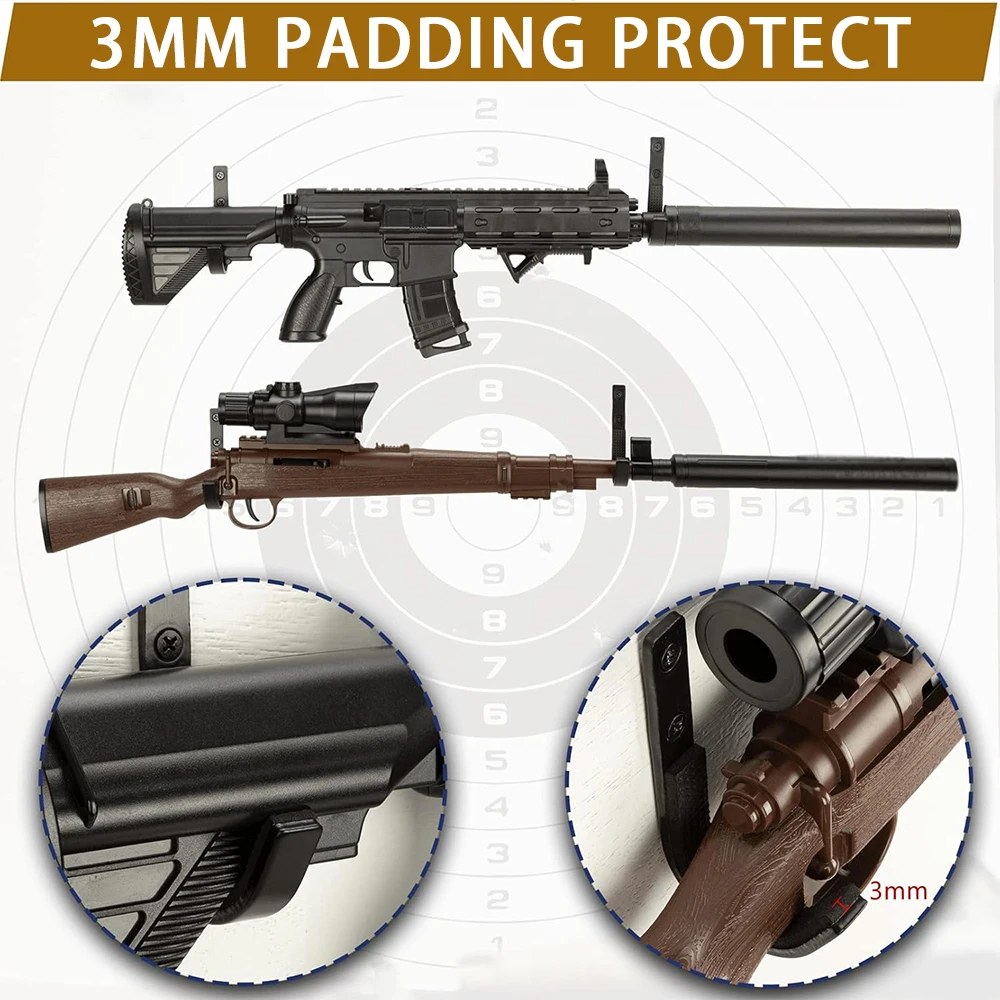 Horizontale Pistole Rack Wand Halterung J-haken Gewehr Schrotflinte Bogenschießen Bogen Kleiderbügel Haken mit Weichen Polsterung Jagd Zubehör