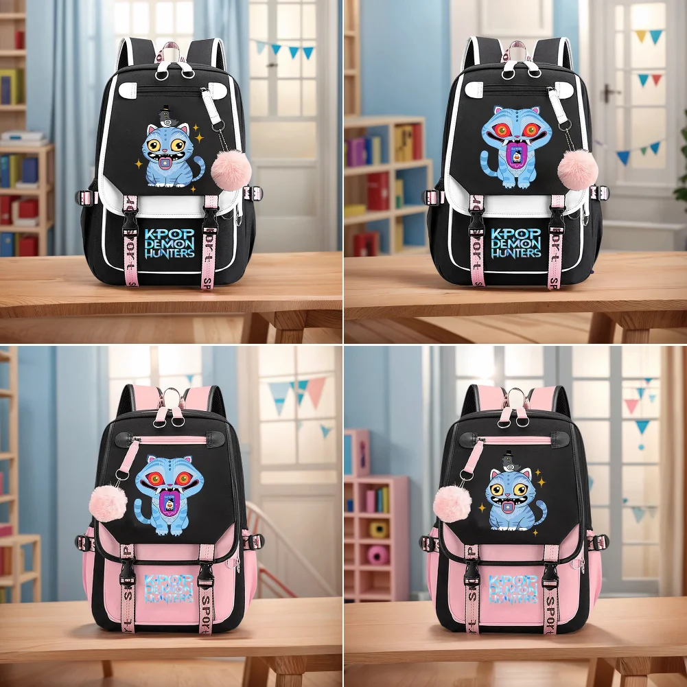 Mochila escolar para estudiantes KPop Demon Hunters Daily Bagpack 2025 Mochilas con estampado de película caliente para niña Mochila escolar deportiva al aire libre