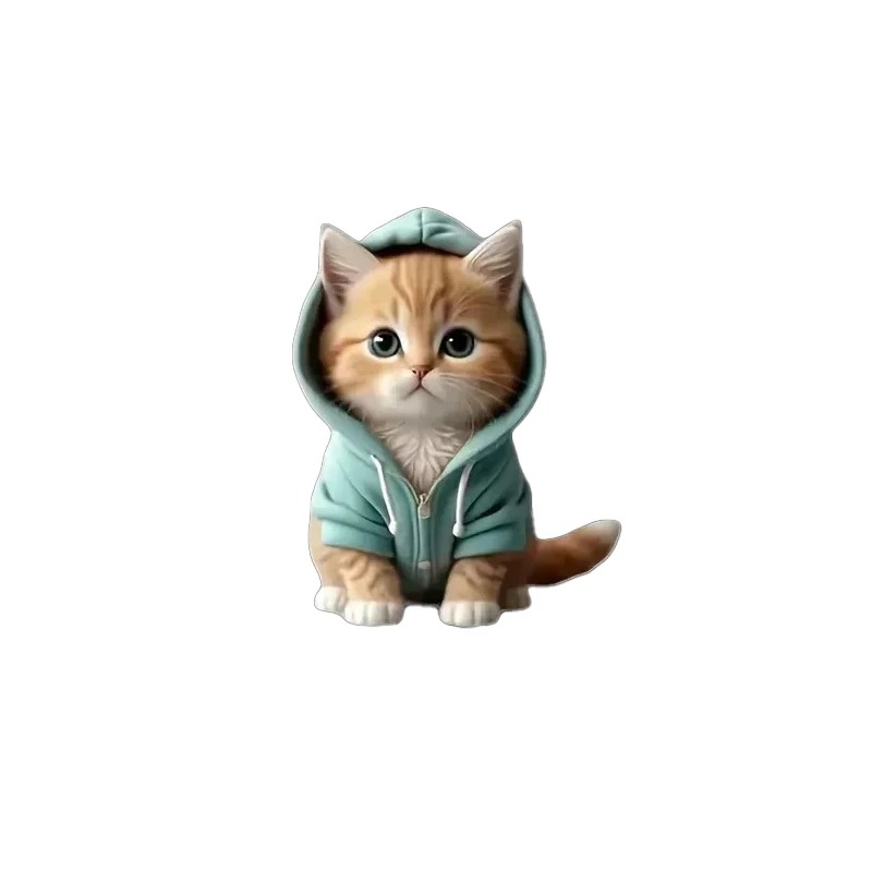 1PC Hoodie Kitten Finished Ventilating Clip Car Decoration Aromatreatment Acrylic Accessories