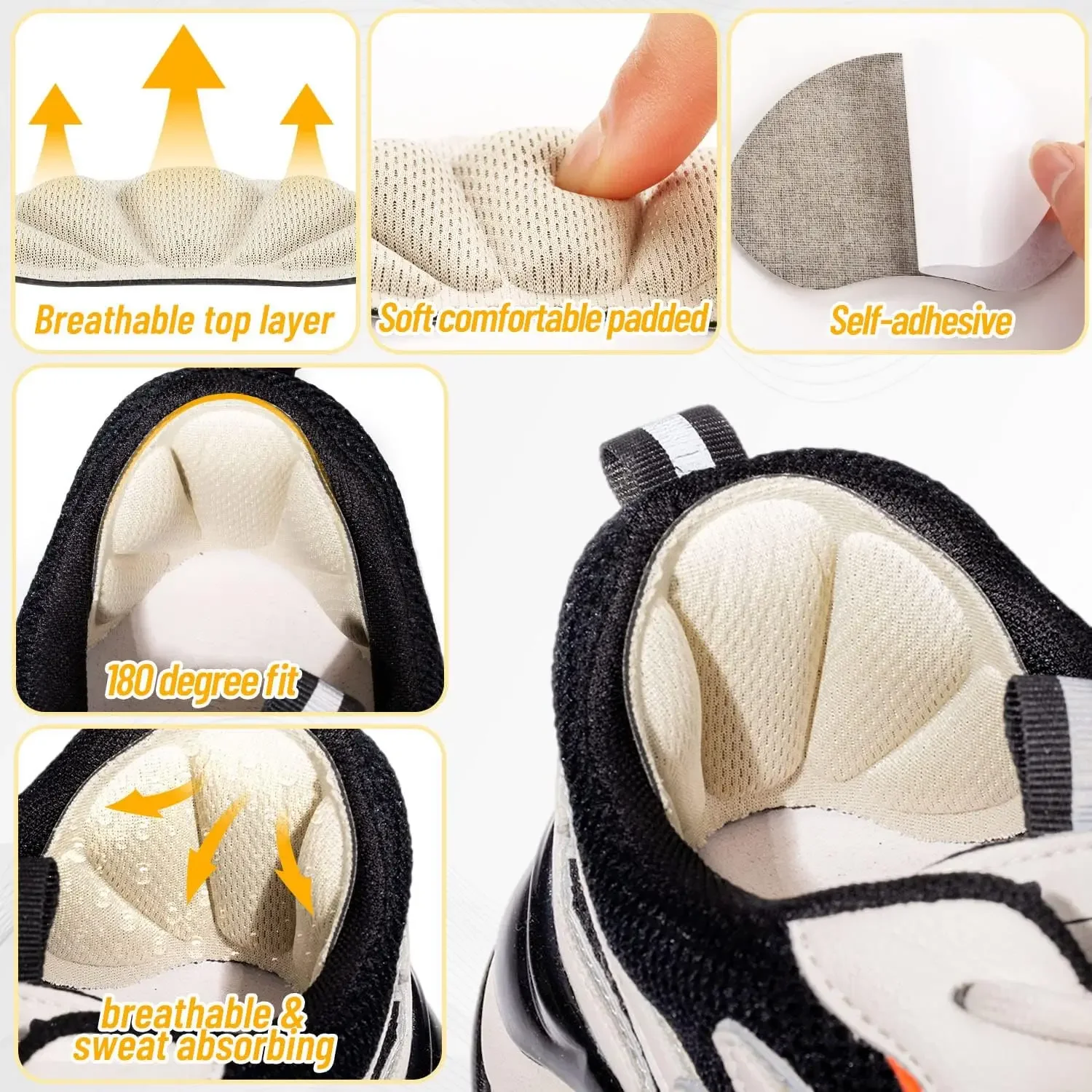 1/2 pares de pegatinas para el talón, plantillas, parche, almohadillas antidolor, cuidado del talón, Protector del talón, zapatillas deportivas, zapatos, pegatina adhesiva trasera