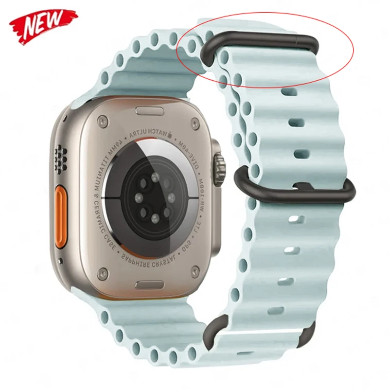 Cinturino oceano per Apple Watch Ultra 2 Band 49mm 10 9 8 7 45mm 41mm Bracciale in silicone cinturino iWatch 6 5 4 3 SE 44mm 40 42mm banda